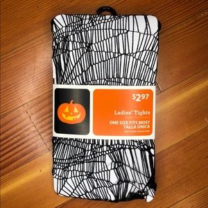 Halloween spider web fishnet style tights 2 pack OS